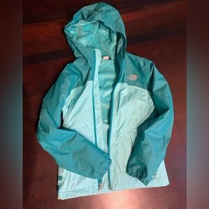 Girls The North Face Dryvent Fleece Lined Rain Jacket (size medium 10-12)